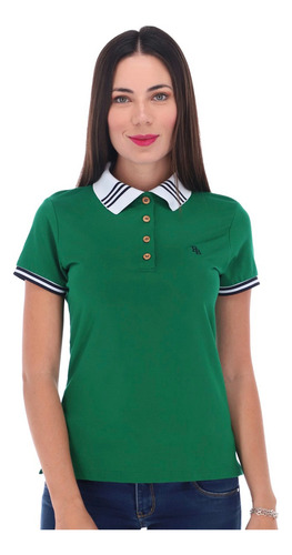 Playera Tipo Polo Moda Casual Manga Corta Para Mujer 