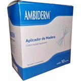 Aplicador De Madera Con Algodon Ambiderm 10 Bolsas