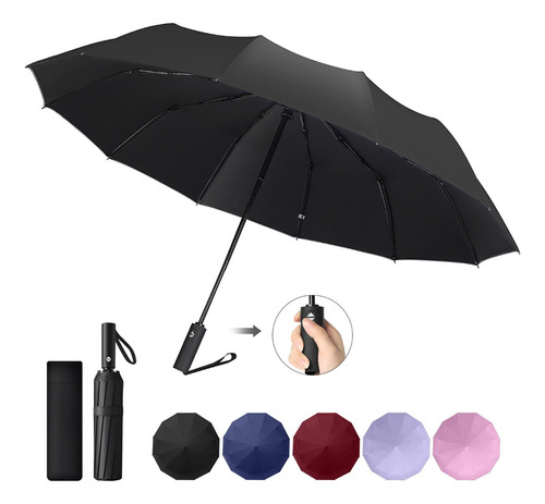 Viess Paraguas Sombrilla De Bolsillo Para La Lluvia, Uv Y Impermeable Automático, Reversible Y Plegable Ligero Y Compacto Con Botón De Apertura Y Cierre Automático Para Hombres Y Mujeres