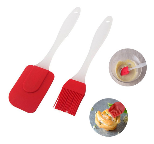 Espatula Miserable + Brocha Silicon Reposteria Cocina Pastel