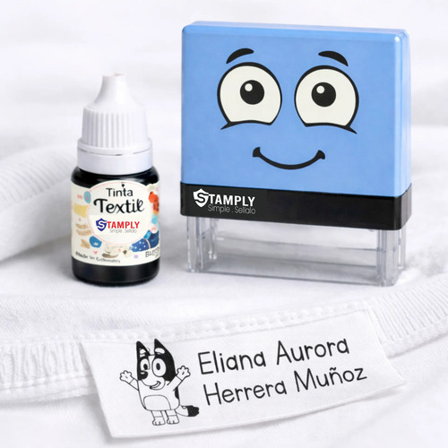 Sello Ropa Personaliza 14x38mm + Tinta Textil Gratis Stamply