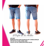 Molde Digital Bermuda Jean Hombre, Pack Talles S Al Xxl