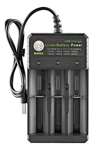Carregador De Bateria Fast Charge 3 18650 Usb Smart Universa
