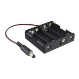 Porta Pila Para 4 Aa Doble A  Holder Con Conector Plug