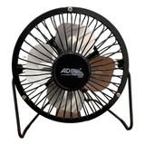 Ventilador De Escritorio Usb Pequeño Aspas De Metal Adir Cantidad De Aspas 4 Color De La Estructura Negro Diámetro 15 Cm Frecuencia 60