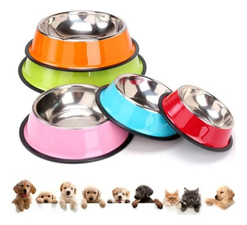 Tigela Pote Inox 2 Un Gato Cachorro Coelhos Comedouro 250 Ml