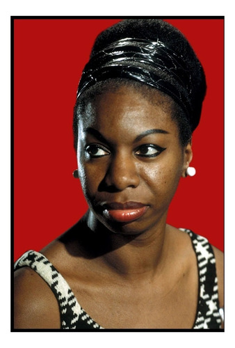 Quadro Nina Simone Jazz Arte Foto Moldura 42x29cm