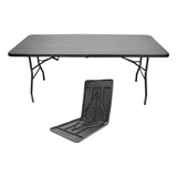 Mesa Plegable Portafolio 180 Cm Color Negro