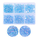 Rhinestones 3000 Pzs Azules Ab, Resina Joyas Uñas Ropa Diy