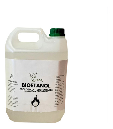 Alcohol - Bioetanol Para Fogoneros Bidon - 5 Litros