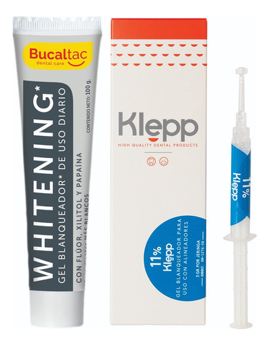 Kit Pasta Dental Bucaltac + Klepp Alineador Whitening 11% 2j