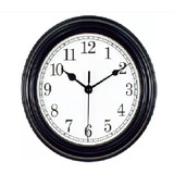 Reloj Analogo De Pared Antique Redondo Blanco Con Negro 