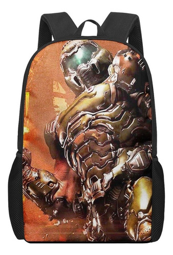 Shooting Game Doom Mochila Escolar Con Patrón 3d For Niños