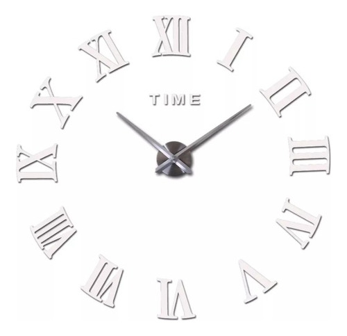 Reloj De Pared Tamaño 50 * 50 Cm 3d Color Plateado