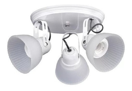 Aplique Spot Base Redonda 3 Luces Apto Ventilador / Led