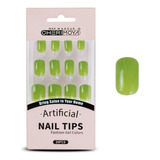 Press On Tips Autoadhesivo Color Verde Cherimoya