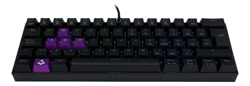 Teclado Gamer Munfrost Dark / Light Moon Qwerty Gateron Red Español España Color Negro Con Luz Argb