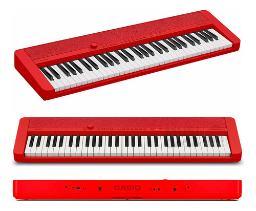 Teclado Organo Musical Sensitivo 5 Octavas Casio Cts1 Rojo