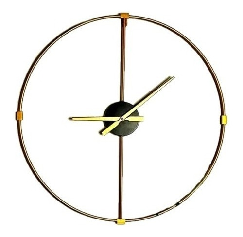 Reloj Pared 60 Cm Deco Hogar Dorado Moderno Living Adorno Zn
