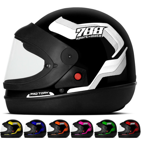 Capacete Integral Fechado Sport Moto 788 Feminino Masculino 