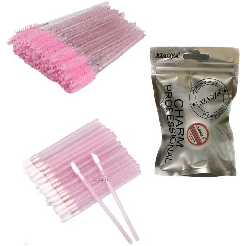 Kit Removedor+50 Cepillos+50 Lip Brush Extensión De Pestañas