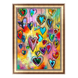 Bordado Pintura Diamante - Corazones Alegres 30x40