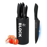 Knife Set For Kitchen, Retrosohoo 6-piece Matte Black Chef K