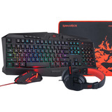 Kit Gamer Redragon Essentials 101 Mouse Teclado Audifono Pad