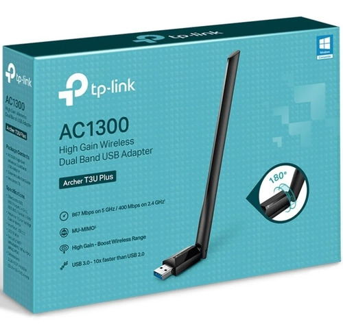 Adaptador Tp Link Wireless Archer T3u Plus Ac1300 Usb3.0 Mac