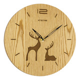 Wtstarted Relojes De Madera Con Ciervos Para Sala De Estar,.