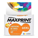 Cartucho Compatível Hp 60 Xl Colorido Cc644wl Maxprint