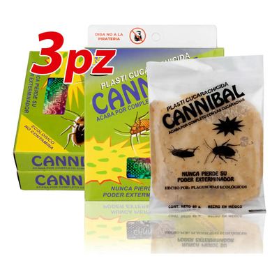3 Cajas Cucarachicida Canibal 80 Grs Pasta Veneno Cucarachas
