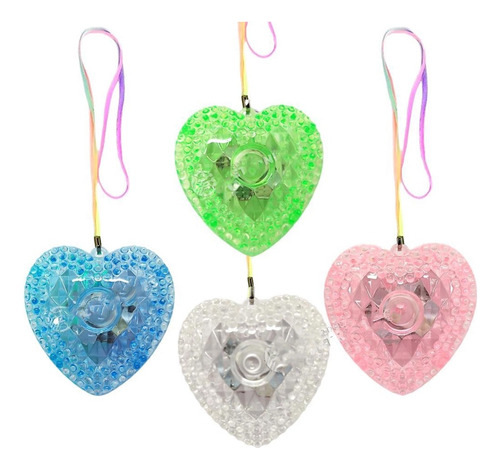 10 Collares Colgante Corazon Led Para Tu Fiesta Cotillon 