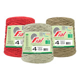 Kit 3 Barbantes Fial Colorido Premium 700g Fio 4.