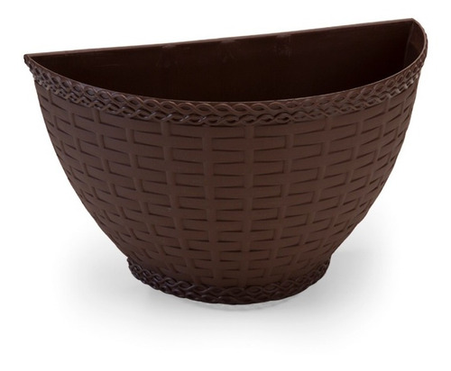 10 Vaso De Parede Rattan Jardim Vertical Orquídea Meia Lua