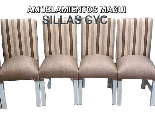 Combo ,4 Sillas Vestidas Reformadas En Chenille,