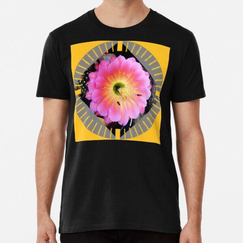 Remera  Flor De Cactus Rosa Con Abejas De Miel De Iritof ALG