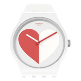 Reloj Swatch Half 3 Red So29z113 Color De La Correa Blanco Color Del Bisel Blanco Color Del Fondo Blanco