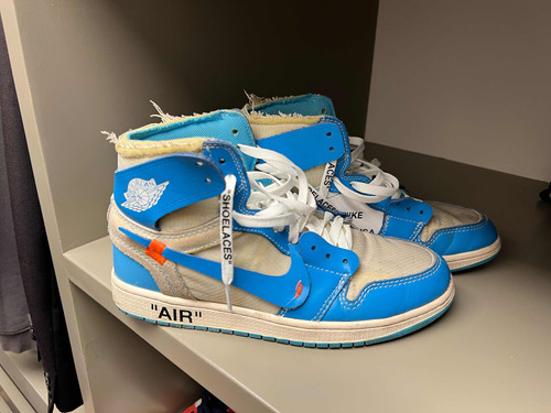 Nike Air Jordan 1 X Off Blanco Ngr Unc- Blanc. Polvoazul