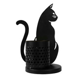 Decoración De Gatos De Metal, Portalápices De 10cmx19cm