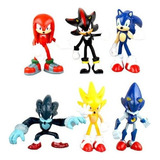 6 Pçs/set 6-7cm Sonic Toy Figuras Shadow Tails Personagens .