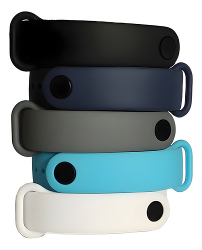 Kit Com 5 Pulseiras Silicone Para Mi Band 7 Diversas Cores