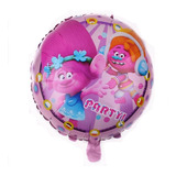 Globos Metalicos De Trolls  18 Pulgadas +10 Popotes 