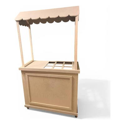 Barras Snacks Carrito De Dulces Desmontable Con Techo Barra Sin Insertos Espacio Para 9 Con Techo