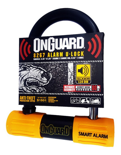 Traba U Candado Onguard 8267 Alarma 85 X 150mm Nuñez