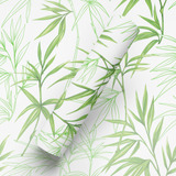 Papel De Parede Adesivo Folha Folhas Japonês Bambu 10m