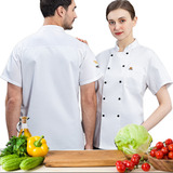 Camisa De Manga Corta, Uniforme De Chef, Algodón