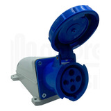 Tomada Industrial De Parede 3p+t Azul 220v 63a Lukma