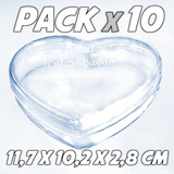 Pack X 10 Cajita Acrílico Corazón Bombonera Chica Caramelera