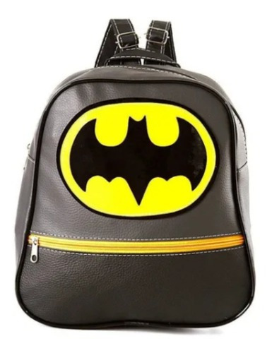 Mochila Pequena Batman Passeio Escolar Infantil Batman Cor Cinza/preto Desenho Do Tecido Liso